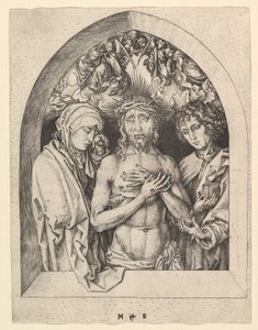 Chrystus jako Mąż Bolesny z Dziewicą i Św. 1435-1491. autorstwa Martin Schongauer