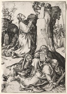 Chrystus na Górze Oliwnej. autorstwa Martin Schongauer
