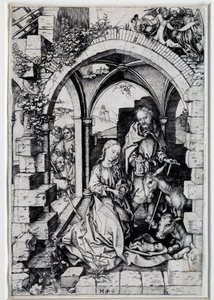 Nativite Rysunek Martina Schongauera (1450-1491) XV-wieczny Paryż. autorstwa Martin Schongauer