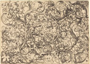 Ozdoba z chmielową winoroślą autorstwa Martin Schongauer