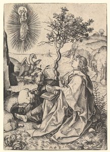 Św. Jan na Patmos, ca. 1435-1491. autorstwa Martin Schongauer