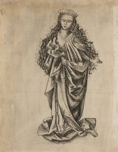 Stojąca święta kobieta autorstwa Martin Schongauer