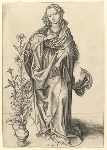 Zwiastowanie: Dziewica, ca. 1435-1491. autorstwa Martin Schongauer
