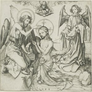 Chrzest Chrystusa autorstwa Martin Schongauer