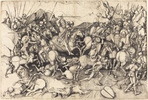 Bitwa o św. Jakuba w Clavijo autorstwa Martin Schongauer