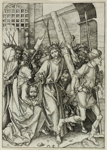 Niesienie krzyża, z Męki Pańskiej autorstwa Martin Schongauer