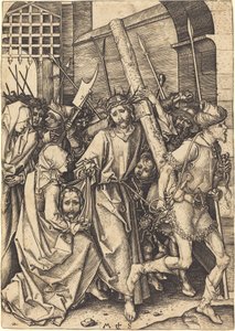Niesienie krzyża ze św. Weroniką autorstwa Martin Schongauer