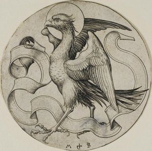 Orzeł św. Jana autorstwa Martin Schongauer