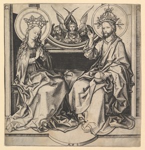 Intronizacja Najświętszej Marii Panny, ca. 1435-1491. autorstwa Martin Schongauer
