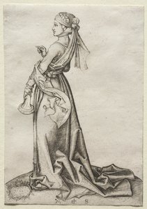 Pierwsza z głupich panien. autorstwa Martin Schongauer