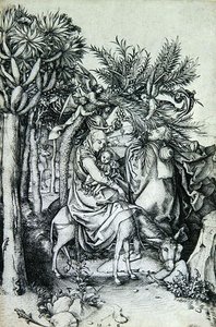 Ucieczka do Egiptu (rycina) autorstwa Martin Schongauer