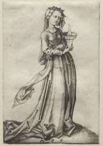 Czwarta Mądra Dziewica. autorstwa Martin Schongauer