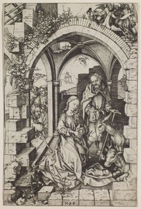 Narodzenie Pańskie, ok. 1471-73 (rycina) autorstwa Martin Schongauer