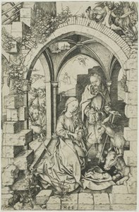 Narodzenia, z Życia Dziewicy autorstwa Martin Schongauer