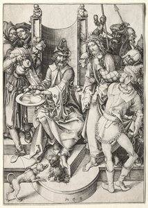 Pasja: Chrystus przed Piłatem autorstwa Martin Schongauer