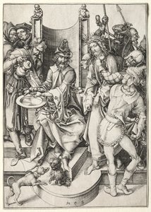 Pasja: Chrystus przed Piłatem. autorstwa Martin Schongauer