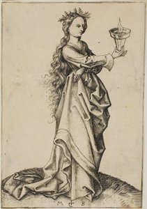 Trzecia Mądra Dziewica autorstwa Martin Schongauer