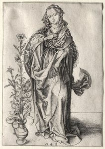 Dziewica Zwiastowania. autorstwa Martin Schongauer
