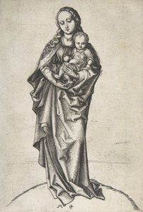 Dziewica z Dzieciątkiem z Jabłkiem, ca. 1475 r., ok. 1475 r. 1475. autorstwa Martin Schongauer