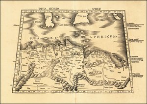 1513 Druga mapa Afryki Ptolemeusza autorstwa Martina Waldseemüllera autorstwa Martin Waldseemuller