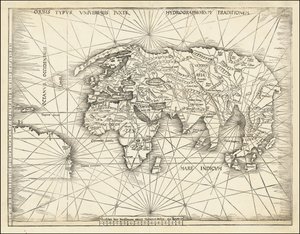Mapa z 1513 roku - Orbis Typus Universalis Iuxta Hydrographorum Traditionem autorstwa Martin Waldseemuller