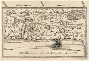 Mapa Palestyny z 1513 roku autorstwa Martina Waldseemüllera