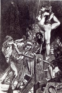 Kara czarownicy, 1911 litho autorstwa Martin van Maele
