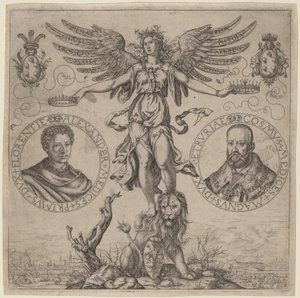 Alexander de Medici i Cosmo de Medici autorstwa Martino Rota
