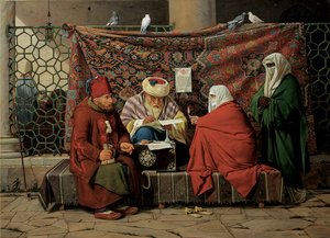 Turecki notariusz sporządzający umowę małżeńską przed meczetem Kilic Ali Pasha, Tophane, Cinstantinopole, 1837