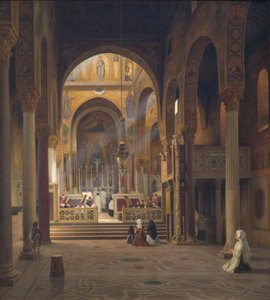 Wnętrze Capella Palatina w Palermo, Włochy autorstwa Martinus Rørbye