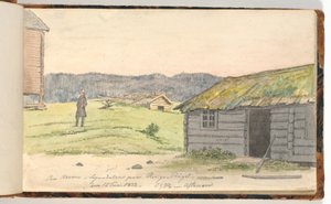 Krajobraz z farmami autorstwa Martinus Rørbye