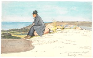Siedzący mężczyzna na wzgórzach Bangsbo, Vendsysssel, 22 maja 1833 r. autorstwa Martinus Rørbye