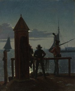 Widok z Wałów Cytadeli w Kopenhadze przy Moonlight, 1839.