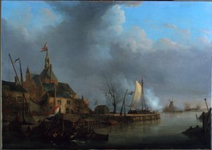 Holandia: Ostrzał Dordrechtu przez Francuzów 24 listopada 1813 r.