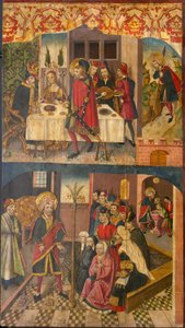 Św. Krzysztof żegnający króla, który bał się szatana; Święty Krzysztof i jego nawróceni autorstwa Martín de Soria