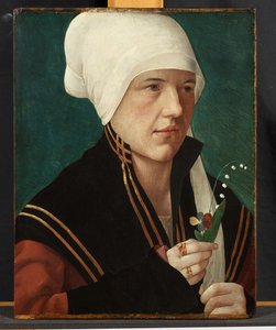 Portret kobiety trzymającej konwalię i bratek, 1510-20