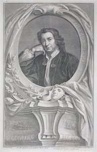 Portret Thomasa Otwaya (1652-85) ryty przez Jacobusa Houbrakena (1698-1780) (grafika) autorstwa Mary (after) Beal