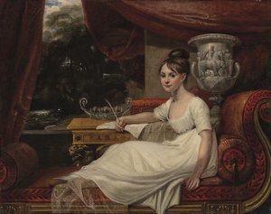 Portret Eleanor Anne Porden, Lady Franklin (1795-1825), na szezlongu (olej na płótnie) autorstwa Mary Ann Flaxman