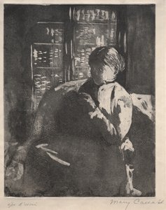 Robienie na drutach w Bibliotece autorstwa Mary Cassatt