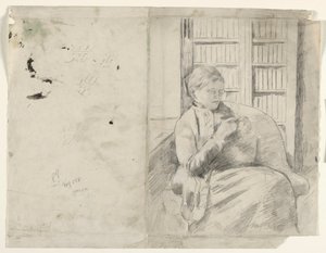 Dzianie w Bibliotece recto, ok. godz. 1881. autorstwa Mary Cassatt