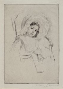 Margot w dyskietce, opierając się o krzesło autorstwa Mary Cassatt