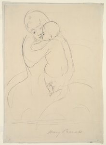 Matczyna pieszczota, 1921 autorstwa Mary Cassatt
