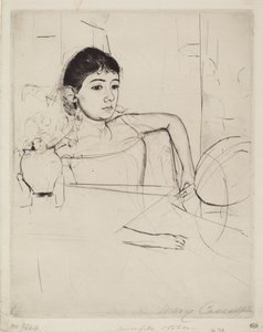 Mimi jako brunetka autorstwa Mary Cassatt