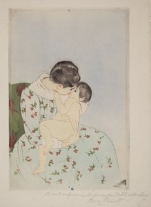 Pocałunek matki autorstwa Mary Cassatt