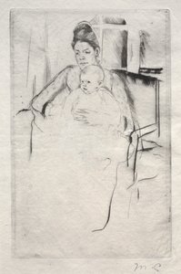 Pani Gardner Cassatt i jej dziecko siedzące pod oknem, ok. 1930 r. 1887. autorstwa Mary Cassatt