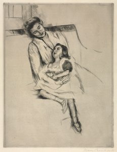 Reine i Margot siedzą na sofie, ok. 1930 r. 1902. autorstwa Mary Cassatt