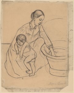 Łaźnia [recto], 1890-1891. autorstwa Mary Cassatt