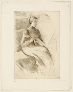 Grający na mandolinie autorstwa Mary Cassatt