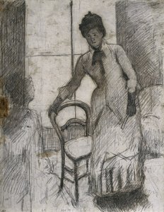Visitor recto, ok. godz. 1881. autorstwa Mary Cassatt