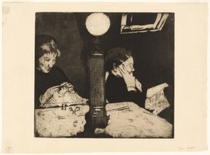 Pod lampą, ok. 1882 r. autorstwa Mary Cassatt